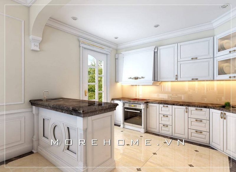 Thiết kế nội thất phòng bếp biệt thự